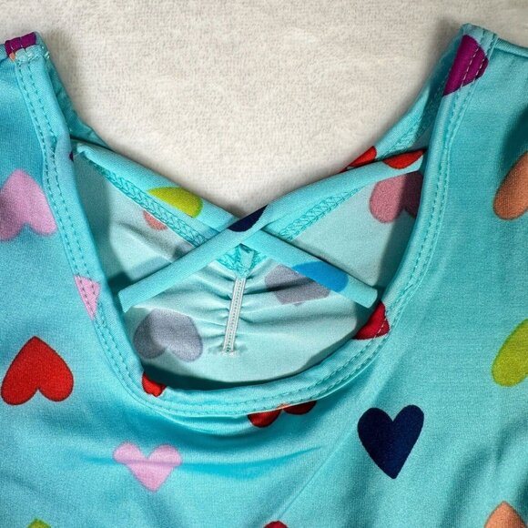 Dot Dot Smile Light Blue Heart Love Print Pink Red Blue Toddler Ballet Dress 2T - Picture 5 of 7